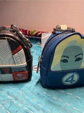 Loungefly Blue Fantastic Four and Antman Kids Mini Backpack Coin Purse